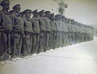 Gen. Balbo and his hundred soldiers witness the blessing of the equipment